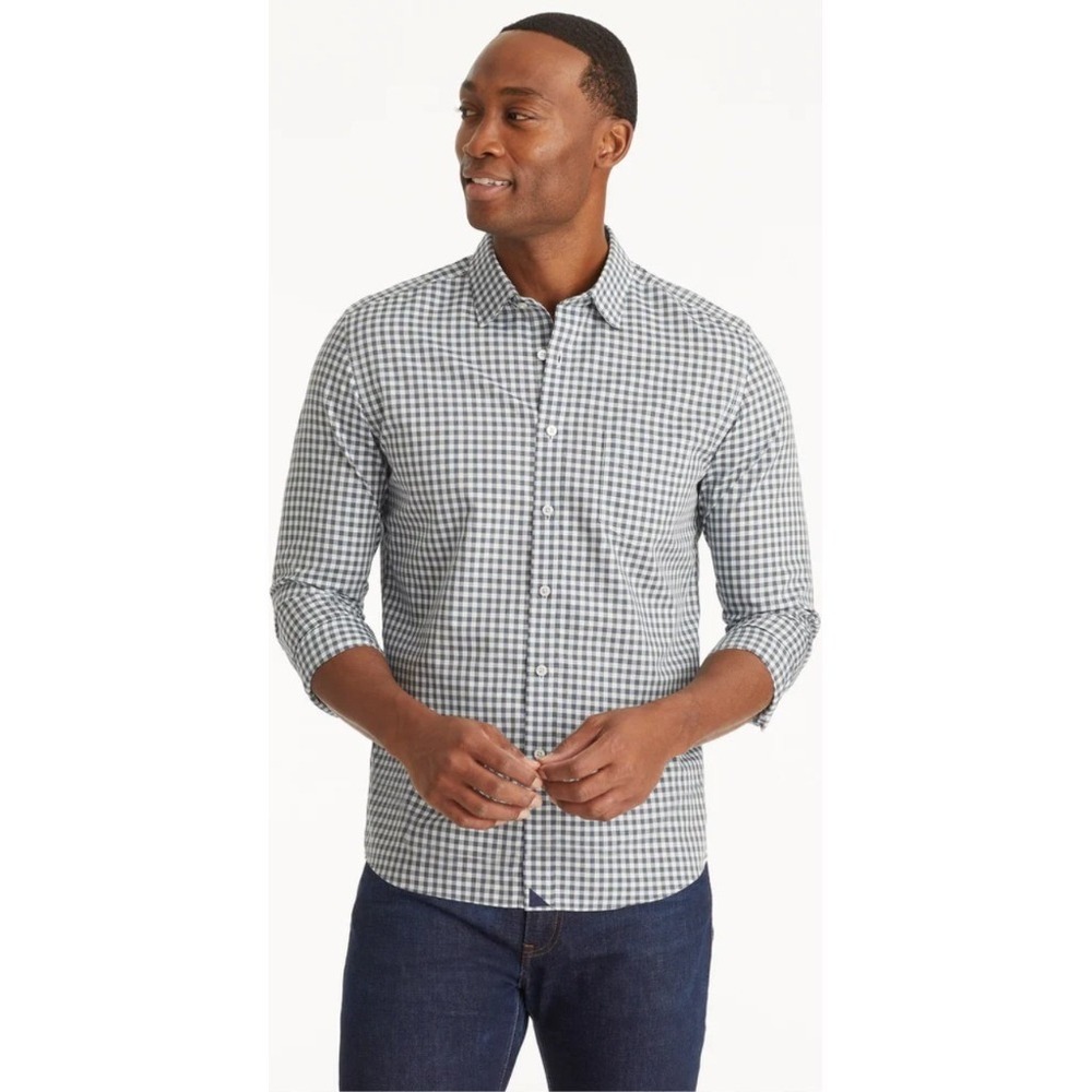 UNTUCKit McLaren‎ Gingham Slim Fit Wrinkle Free Cotton Shirt Mens XXL